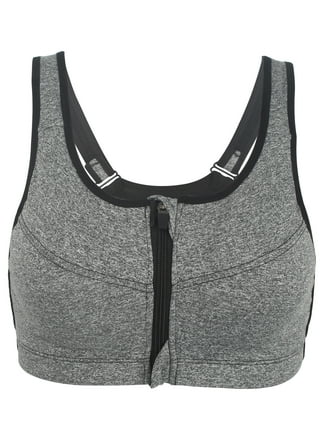 Women's Zipper Front Bras Yoga Sports Bras Training Stretch Tank Top High  Impact Padded Bra Front With Zipper Closure