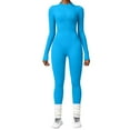 thumbnail image 1 of Women's Seamless Yoga Jumpsuit - Long Sleeve, Zipper, Tight Tracksuit, Polyester, Spring/Summer - S-L Sizes, 1 of 6