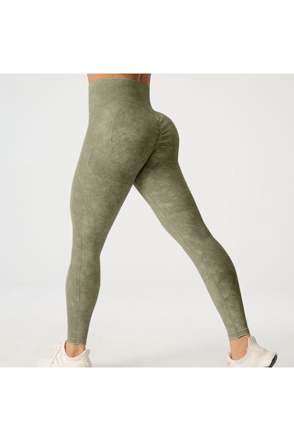 Women's Seamless Yoga Pants, High Waisted Butt Lifting Workout Leggings, Tummy Control Slim Fit Running Pants, Lightweight Fitness Leggings for Women Light Green M