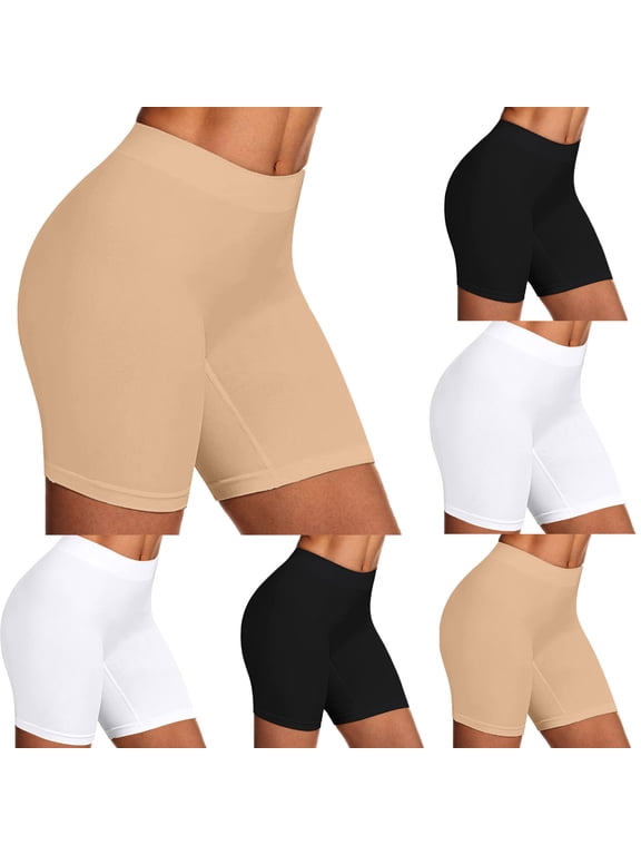Women's Seamless Yoga Shorts, High Waist Athletic Compression Shorts, Nude-Tone Workout Bottoms