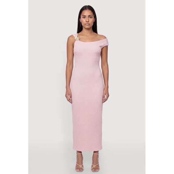 Women's Seashell Metallic Detail Side Slit Maxi Dress