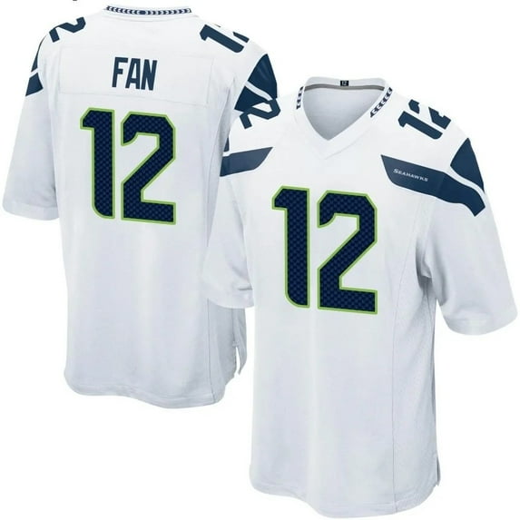 Women's Seattle Fan 12 White Stitched T-Shirts Sports Player Game Top, XX-Large