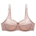 thumbnail image 1 of Women's See Through Lace Balconette Sexy Unlined Demi Cup Underwire Non-Padded Plus Size Minimizer Bra, 1 of 7
