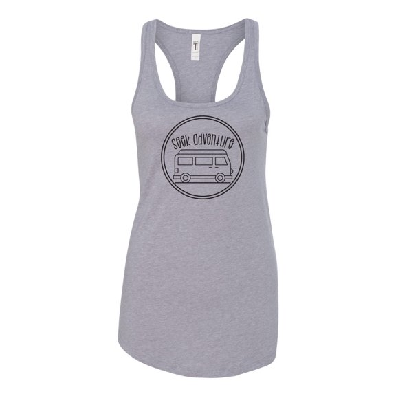 Women's Seek Adventure Ladies Fit Racerback Tank Top-Heather Grey-medium