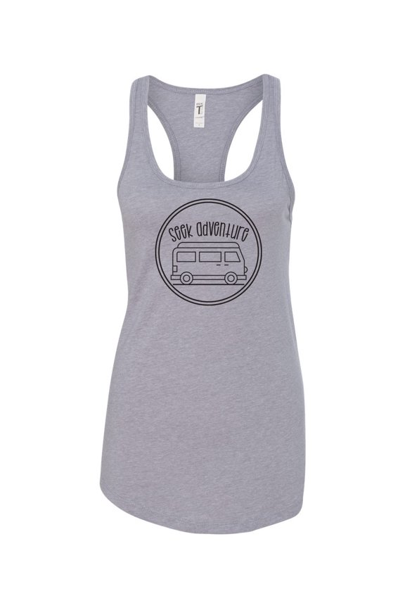 Women's Seek Adventure Ladies Fit Racerback Tank Top-Heather Grey-small