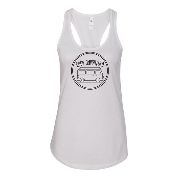 Women's Seek Adventure Ladies Fit Racerback Tank Top-White-xxl