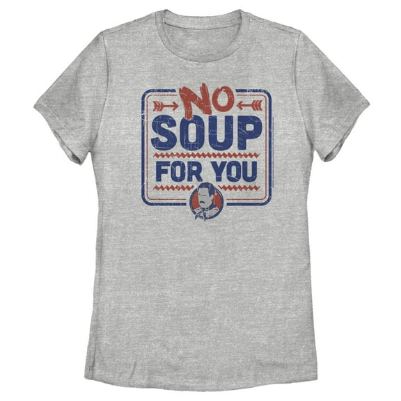 Women's Seinfeld No Soup for You Sign Graphic Tee Athletic Heather Large
