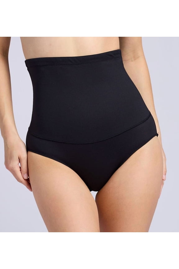 Women's Self Expressions 00290 Suddenly Skinny High Waist Brief (Black 2X)