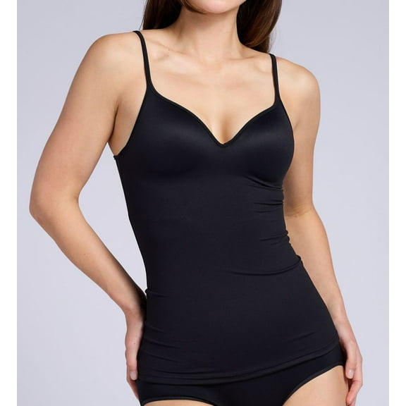 Women's Self Expressions 00509 Wirefree Camisole with Foam Cups (Black XL)