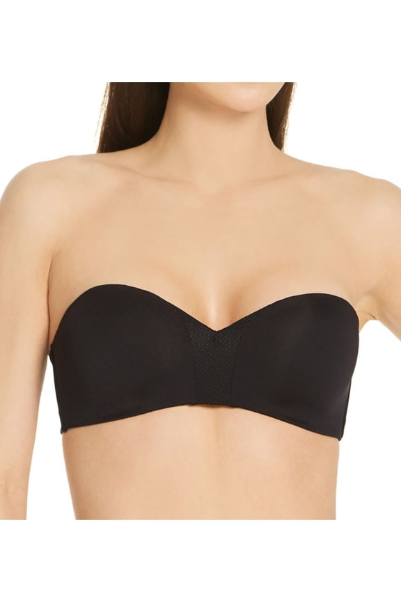 Women's Self Expressions SE0015 Wireless ComfortGrip Strapless Bra (Black 38D)