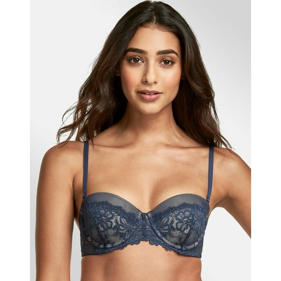 Maidenform Womens Essential Multiway Push-Up Bra, 36B, Navy/Gloss