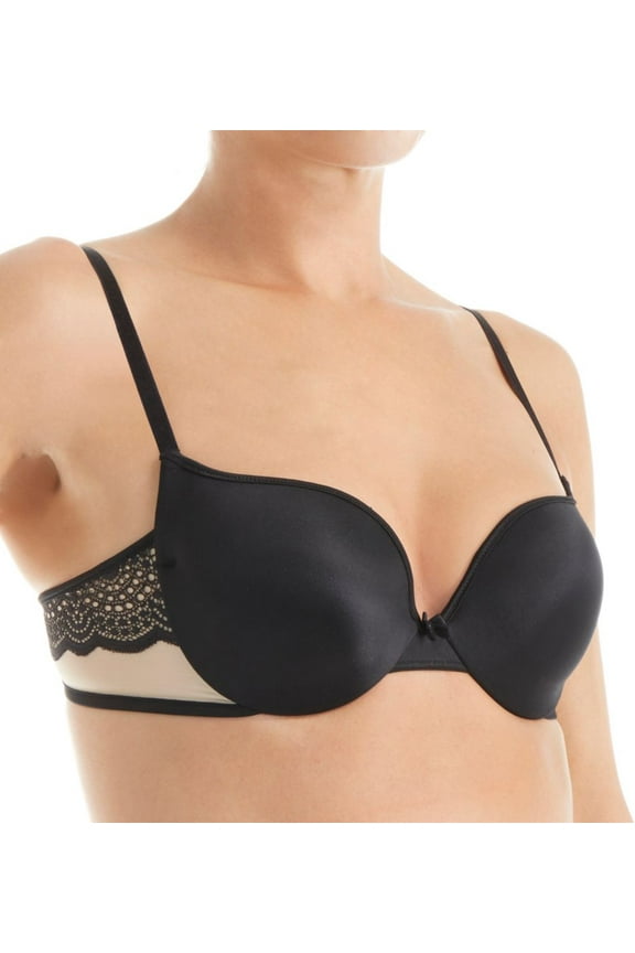 Women's Self Expressions SE6660 Center of Attention Lace Wing Underwire Bra (Black/Latte Lift 38C)