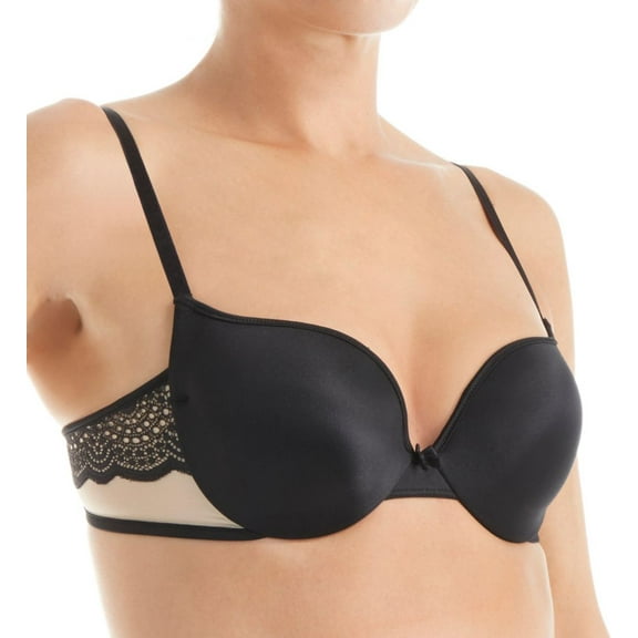 Women's Self Expressions SE6660 Center of Attention Underwire Lace Bra (Black/Latte Lift 36D)