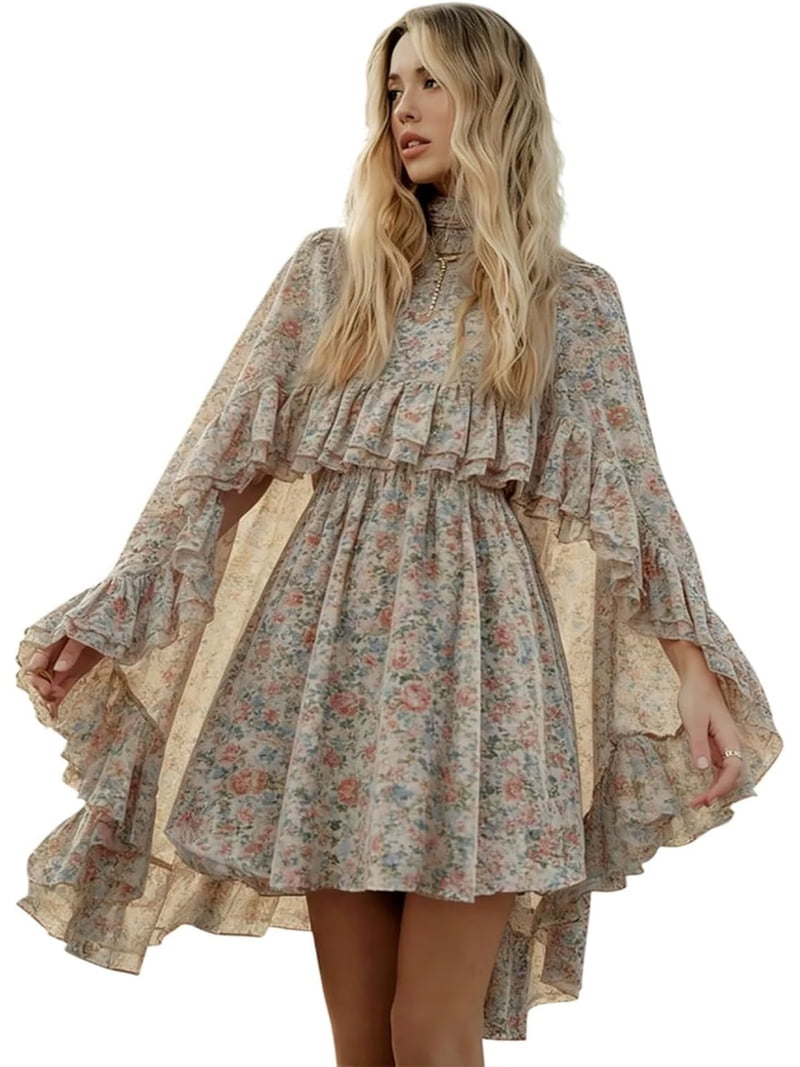 pink floral floor length dress Kearny Ruffle Maxi Dress