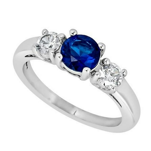 Women's September Birthstone Ring Dark Blue Cubic Zirconia Engagement Anniversary Band Sizes 3-10 Fantasy Forge Jewelry