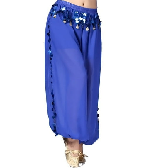 Women's Sequin Belly Dance Bloomers Pants Belly Dancing Tribal Costume Sexy India Perform Shinny Harem Trousers