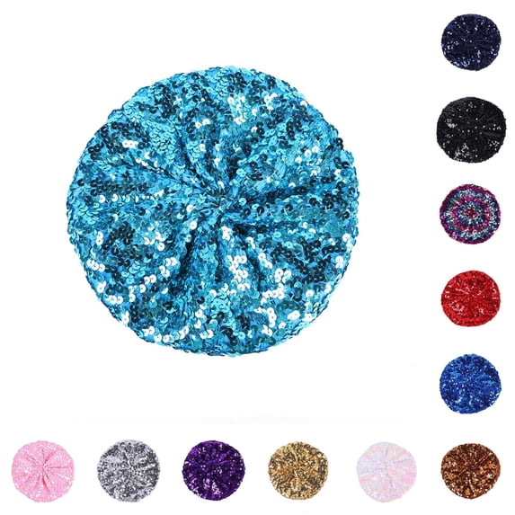Women's Sequin Beret Colorful Sparkly Hat for Nightclub and Parties