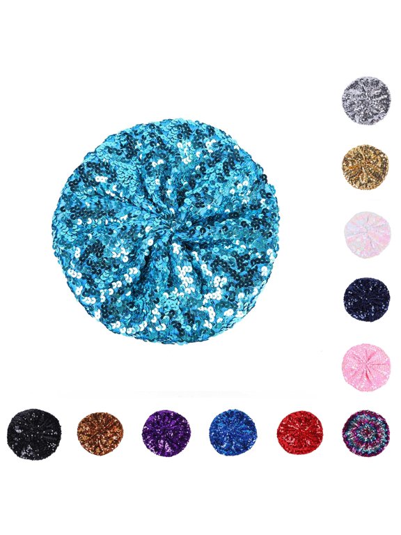Women's Sequin Beret Colorful Sparkly Hat for Nightclub and Parties