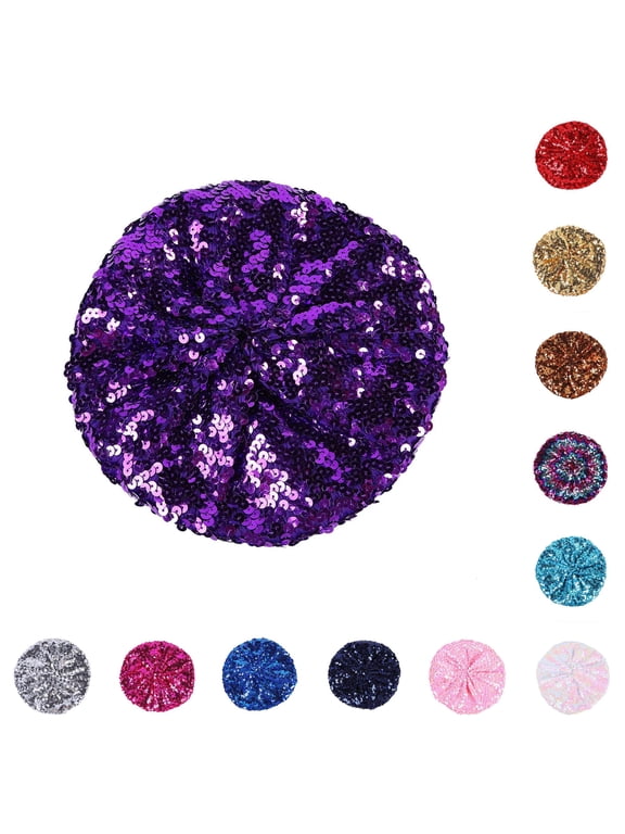 Women's Sequin Beret Colorful Sparkly Hat for Nightclub and Parties