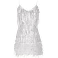 thumbnail image 1 of Women's Sequin Cocktail Dresses 1920s Flapper Dress Gatsby Fringe Mini Dresses Feather Prom Party Dress, 1 of 6