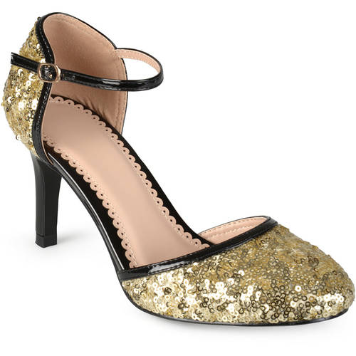 Women's Sequin Faux Leather Piping Mary Janes - image 1 of 8