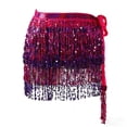 thumbnail image 1 of Women's Sequin Fringe Mini Skirt, Sparkly Tassel Belly Dance Hip Scarf Wrap for Rave Festival Disco Party, 1 of 3