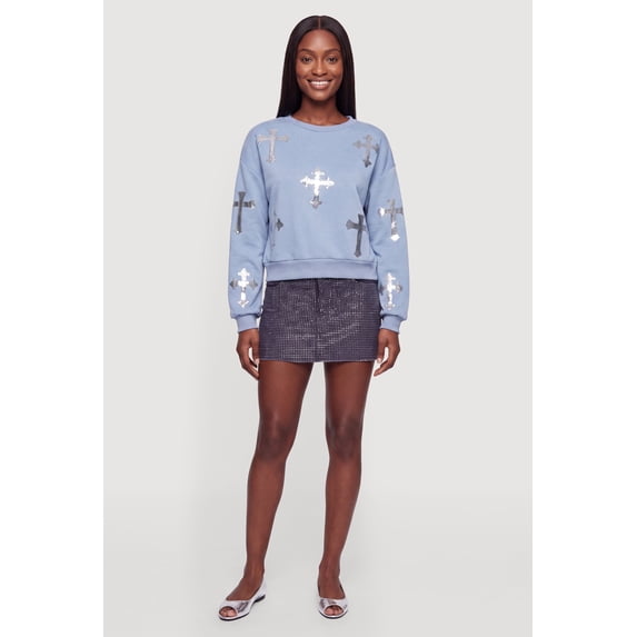 Women's Sequin Graphic Long Sleeve Sweatshirt