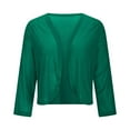 thumbnail image 1 of Women's Sequin Knit Cardigan, Metallic Sparkle Open Front Jacket, Lightweight Long Sleeve Cover Up, Shimmering Thin Cover Cardigan, Casual Evening Wear Top Blackish Green L, 1 of 5