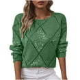 thumbnail image 1 of Women's Sequin Knit Sweater Tops Crew Neck Sweatshirt Long Sleeve Blouse Comfort Casual Pullover Sweater Blouses Casual Tops Comfy Fall Fashion Outfits Winter Clothes 2025, 1 of 7