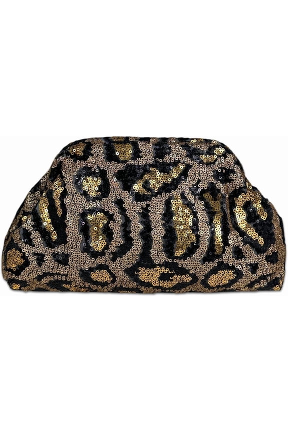 Women's Sequin Leopard Print Evening Clutch Sparkly Handbag, Large Capacity Party Purse for Wedding Prom  Night Out | Sequin Leopard, Sparkly