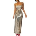 thumbnail image 1 of Women's  Sequin Maxi Dress – Sexy Backless Glitter Evening Gown for Party Prom  Formal Events, 1 of 6