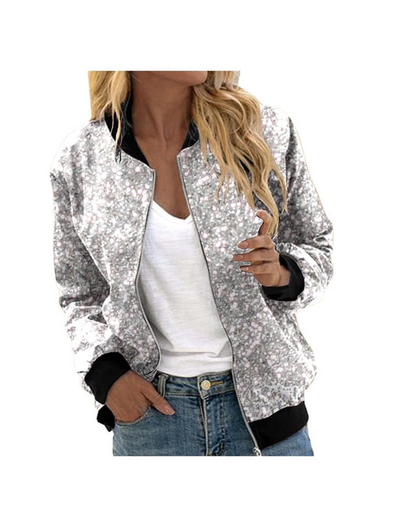 Women's Sequin Print Cardigan Jacket - Sparkly Open Front Long Sleeve Shiny Blouse for Casual Party