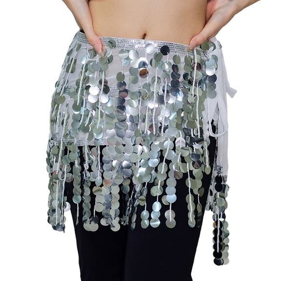 Women's Sequin Skirt Mini Skirt Sparkly Skirt For Women With Elegant Shine For Party And Carnival Festival Skirts Performance Dance Skirt White
