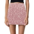 thumbnail image 1 of Women’s Sequin Skirt Sparkly Stretchy Velvet High Waisted A-Line Glitter Mini Skirts for Night Out Party, 1 of 3