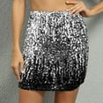 thumbnail image 1 of Women's Sequin Sparkly Skirt Stretchy Bodycon Mini Skirts Dressy Casual Party Wear Multicolor M, 1 of 3