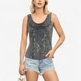 thumbnail image 1 of Women's Sequin Tank Top Sleeveless Scoop Neck Sparkly Party Blouse - Small, Black and Silver, 1 of 6