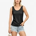 thumbnail image 1 of Women's Sequin Tank Top Sleeveless Scoop Neck Sparkly Party Blouse - X Large, Black, 1 of 6
