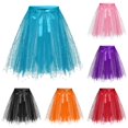 thumbnail image 1 of Women's Sequin Tulle Tutu Skirt Layered Dance Performance Skirt with Belt, 1 of 4