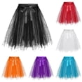 thumbnail image 1 of Women's Sequin Tulle Tutu Skirt Layered Dance Performance Skirt with Belt, 1 of 4
