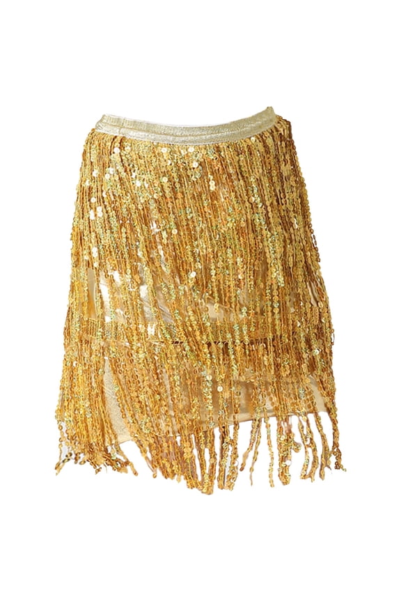 Women's Sequin Wrap Skirt Belly Dance Flow Skirt Sparkly Party Wear Elegant Scarf Skirt for Performances and