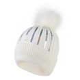 thumbnail image 1 of Women's Sequined Beanie with Pom Pom, Winter Knit Hat with Sparkle Details, Fashion Cold Weather Hat for Women, One Size Fits Most, 1 of 2