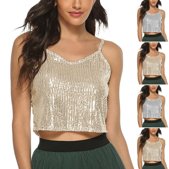 Women's Sequined With Straps Top