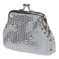 thumbnail image 1 of Women's Sequins Coin Purse Buckle Mini Wallet(silver), 1 of 3