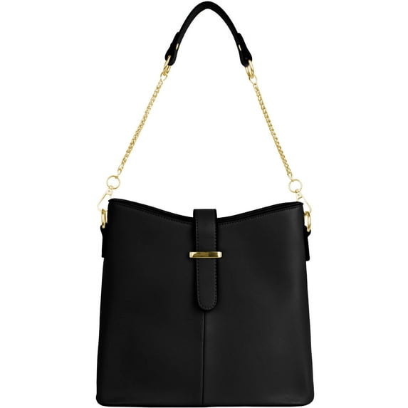 Women's Serena Leatherette Buckle Shoulder Bag