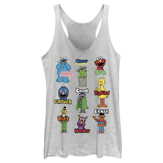 Women's Sesame Street Character Introductions Racerback Tank Top