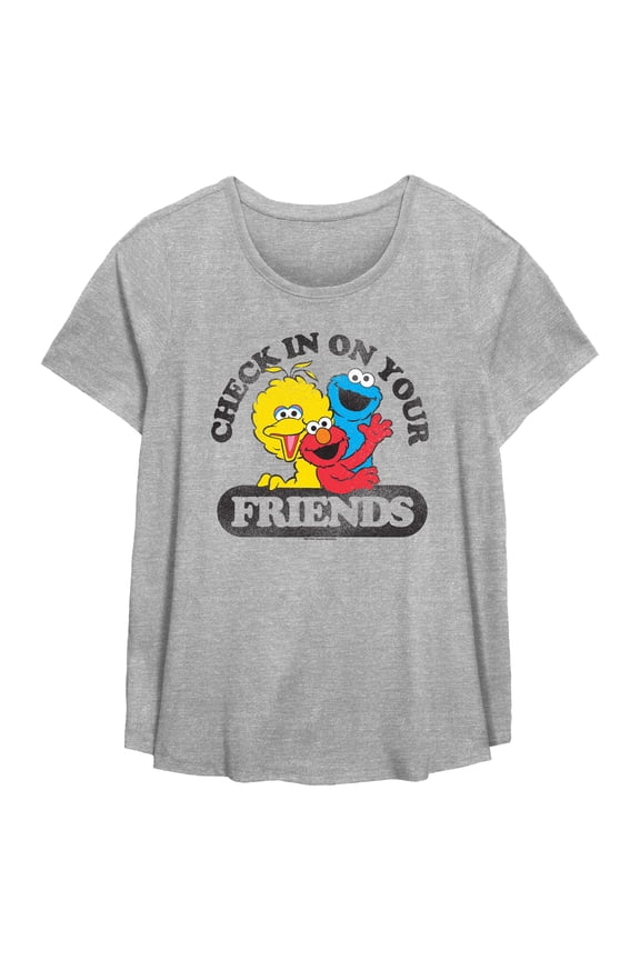 Women's Sesame Street Checking In on Friends Graphic T-Shirt