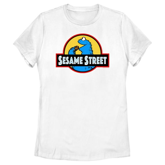 Women's Sesame Street Cookie Jurassic Park Graphic T-Shirt