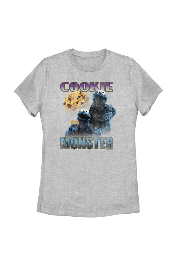 Women's Sesame Street Cookie Monster Retro Portrait Graphic T-Shirt