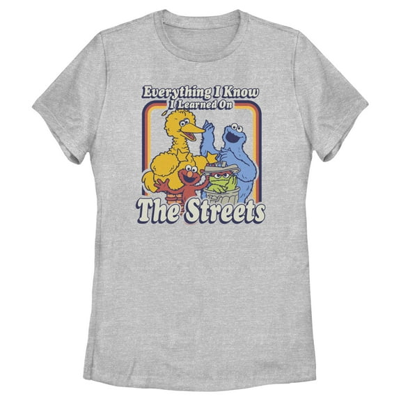 Women's Sesame Street Everything I Know I Learned on the Streets Graphic T-Shirt