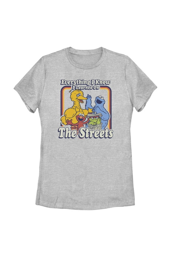 Women's Sesame Street Everything I Know I Learned on the Streets Graphic T-Shirt